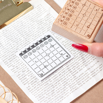 Medinė planavimo spauda su retro katės motyvu, animacinio stiliaus, pusiau rankinis ir pusiau mechaninis gaminimas, Meow Box serija, tinkama dovana