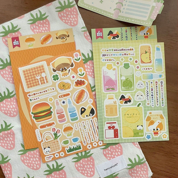 Σετ αυτοκόλλητων ημερολογίου — καρτούν στυλ, χαρτί γραφής, εκτύπωση, μη προσαρμοζόμενο, μάρκα Wowka wowka