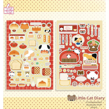 Σετ αυτοκόλλητων ημερολογίου — καρτούν στυλ, χαρτί γραφής, εκτύπωση, μη προσαρμοζόμενο, μάρκα Wowka wowka