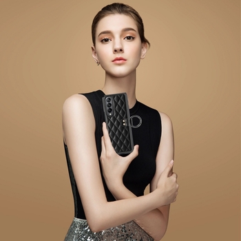 Kožený kryt pre Samsung Galaxy Z Fold6/5/3/4, s elektroplatovaným diamantovým prstenom, PC+PU