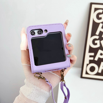 Samsung Z Flip5 ādas lieta, PU+PC materiāls, minimalistisks dizains, mehāniska apstrāde; pielāgošana pieejama; aizsardzība pret šoks, nolietošanos, krišanu un pirkstu nospiedumiem