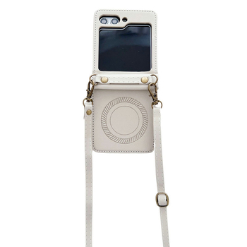 Samsung Z Flip5 ādas lieta, PU+PC materiāls, minimalistisks dizains, mehāniska apstrāde; pielāgošana pieejama; aizsardzība pret šoks, nolietošanos, krišanu un pirkstu nospiedumiem