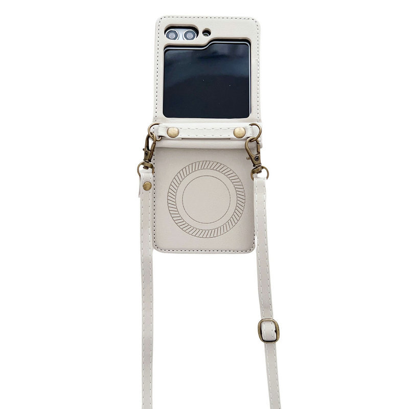 Samsung Z Flip5 ādas lieta, PU+PC materiāls, minimalistisks dizains, mehāniska apstrāde; pielāgošana pieejama; aizsardzība pret šoks, nolietošanos, krišanu un pirkstu nospiedumiem