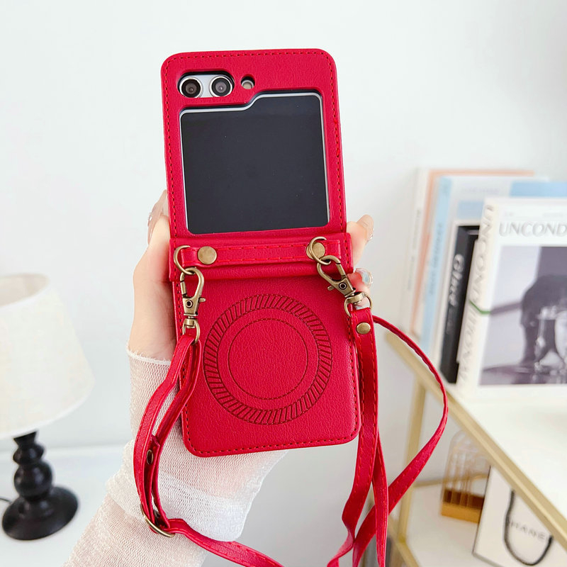 Samsung Z Flip5 ādas lieta, PU+PC materiāls, minimalistisks dizains, mehāniska apstrāde; pielāgošana pieejama; aizsardzība pret šoks, nolietošanos, krišanu un pirkstu nospiedumiem