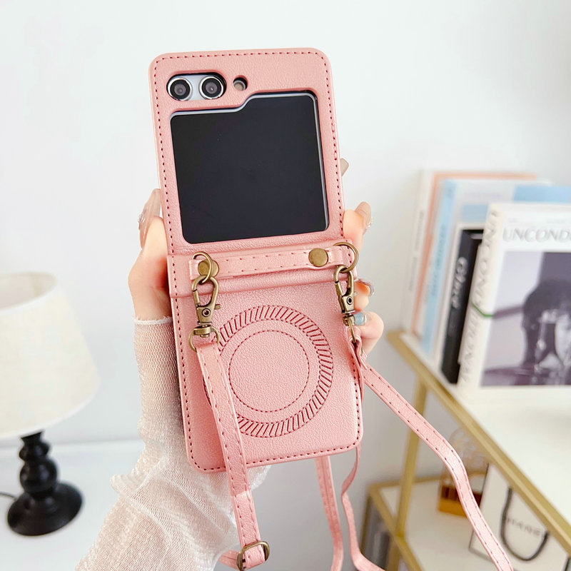 Samsung Z Flip5 ādas lieta, PU+PC materiāls, minimalistisks dizains, mehāniska apstrāde; pielāgošana pieejama; aizsardzība pret šoks, nolietošanos, krišanu un pirkstu nospiedumiem