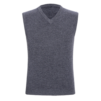 Vyrinė megzta be rankovių su V kaklu, iš kašmyro ir vilnos, stora ir šilta