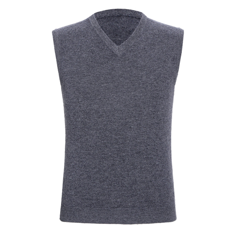 Vyrinė megzta be rankovių su V kaklu, iš kašmyro ir vilnos, stora ir šilta