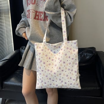 Unisex tote bag με σχέδιο 3D φλοράλ, αδιάβροχο νάιλον, μεγάλη χωρητικότητα, καμπύλη ιμάντας ώμου, κατάλληλη για μαθητές εξωσχολικές δραστηριότητες