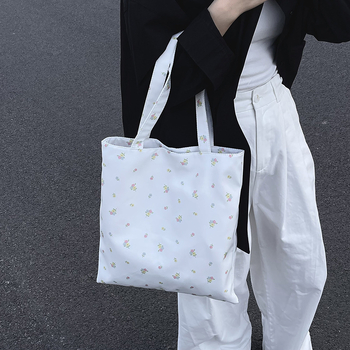 Unisex tote bag με σχέδιο 3D φλοράλ, αδιάβροχο νάιλον, μεγάλη χωρητικότητα, καμπύλη ιμάντας ώμου, κατάλληλη για μαθητές εξωσχολικές δραστηριότητες