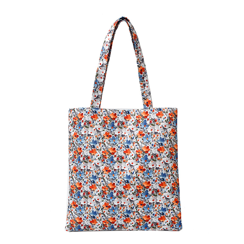 Unisex tote bag με σχέδιο 3D φλοράλ, αδιάβροχο νάιλον, μεγάλη χωρητικότητα, καμπύλη ιμάντας ώμου, κατάλληλη για μαθητές εξωσχολικές δραστηριότητες