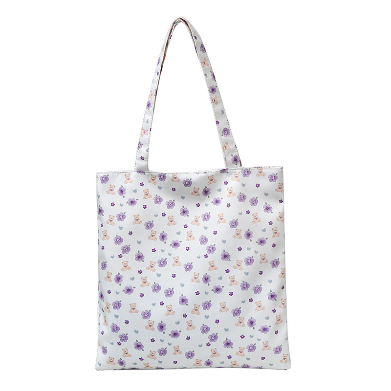 Unisex tote bag με σχέδιο 3D φλοράλ, αδιάβροχο νάιλον, μεγάλη χωρητικότητα, καμπύλη ιμάντας ώμου, κατάλληλη για μαθητές εξωσχολικές δραστηριότητες