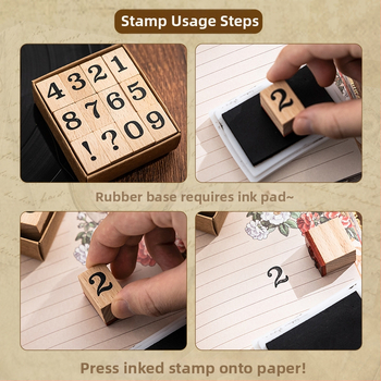 Xiami medinis dienoraščio antspaudų rinkinys – mėnesio ir savaitės žymės, spausdinimo technika