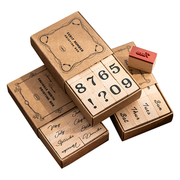 Xiami medinis dienoraščio antspaudų rinkinys – mėnesio ir savaitės žymės, spausdinimo technika