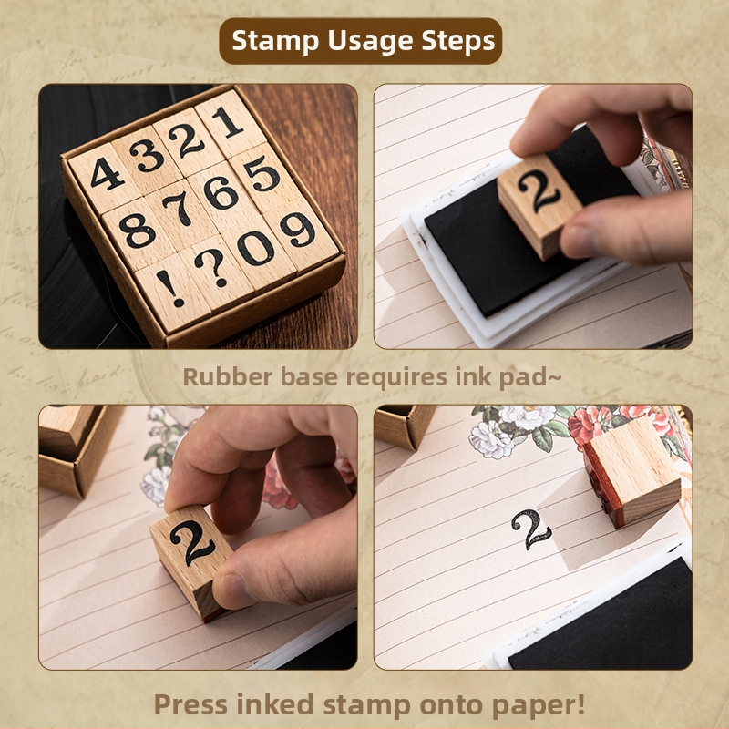 Xiami дървен комплект печати за дневник: месец и седмица – печатна техника