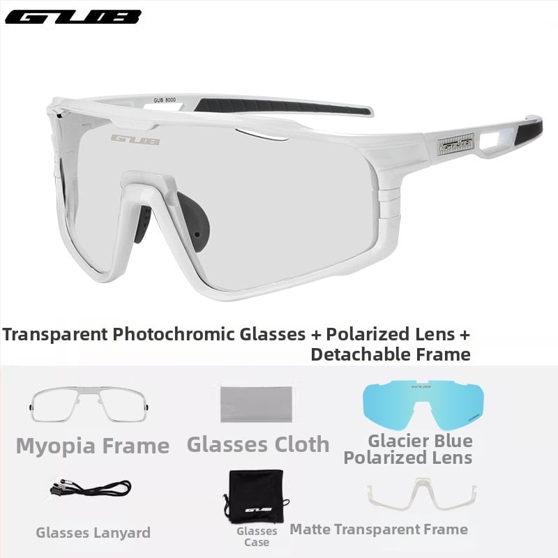 GUB 8000 Dviračių akiniai: poliarizuoti, vėjo atsparūs, dienos-nakties dviguba naudojimas, keičiamų objektyvų