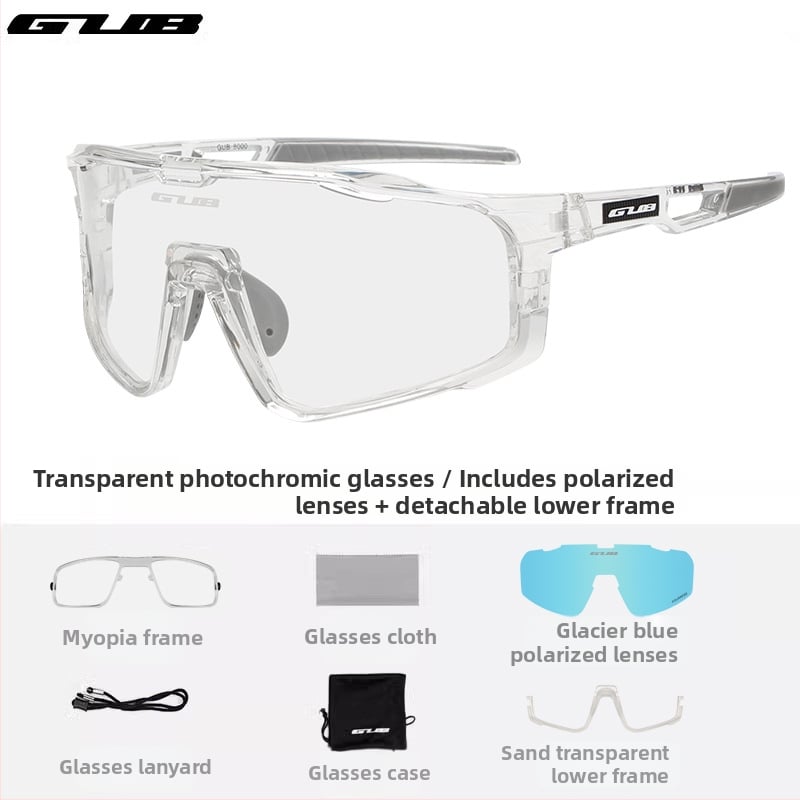GUB 8000 Dviračių akiniai: poliarizuoti, vėjo atsparūs, dienos-nakties dviguba naudojimas, keičiamų objektyvų