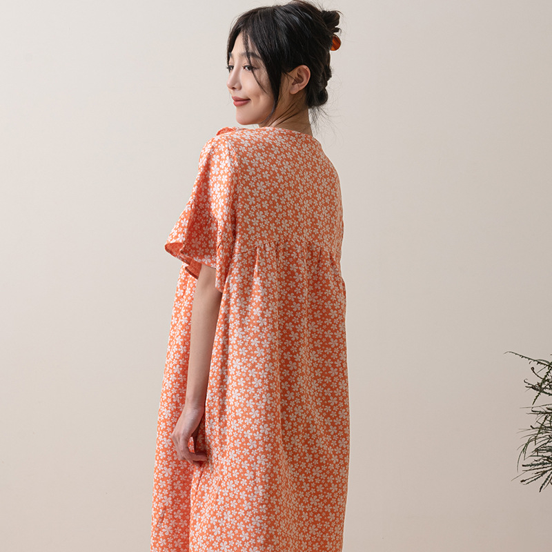 Pijamale din bumbac cu voal dublu, pantaloni până la gleznă, stil luxos pentru casă