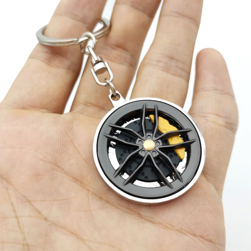 Μπρελόκ μεταλλικό, εμπνευσμένο από ρουλεμάν κεντρικού άξονα τροχού, περιστρεφόμενος δίσκος φρένου, μοντέρνος μινιμαλιστικός σχεδιασμός