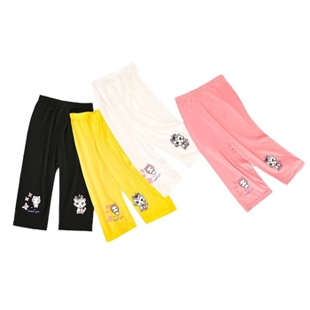 Ελαφρά παιδικά capri κολάν για κορίτσια, Capri μήκος, μεσαίας μέσης, 80% βισκόζη, κορεατικού στυλ, για ηλικίες 3–8 ετών