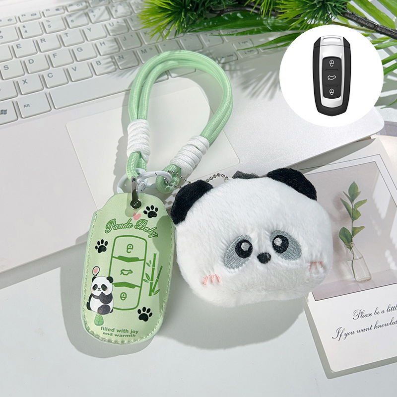Geely Panda modelio raktų dėklas — piešinio stilius, super pluošto oda, pritaikomas