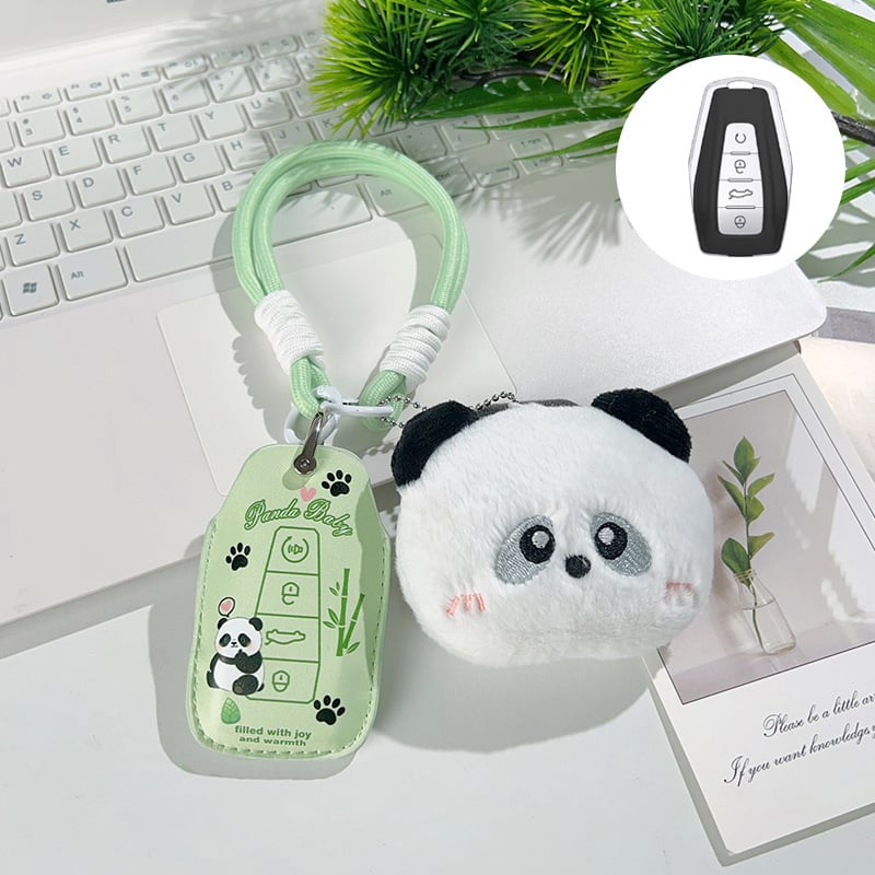 Geely Panda modelio raktų dėklas — piešinio stilius, super pluošto oda, pritaikomas