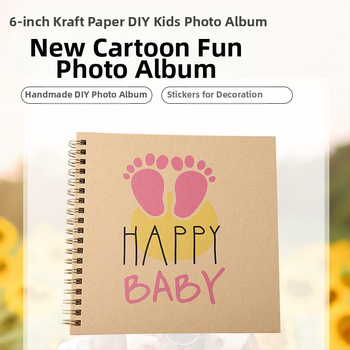 Βιβλίο Καταγραφής Ανάπτυξης Μωρού – DIY Φωτογραφικό Άλμπουμ, Σπειροειδές Δέσιμο, Κάλυμμα από Craft Χαρτί, 20 Σελίδες, Μάρκα Guyoo