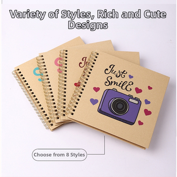 Βιβλίο Καταγραφής Ανάπτυξης Μωρού – DIY Φωτογραφικό Άλμπουμ, Σπειροειδές Δέσιμο, Κάλυμμα από Craft Χαρτί, 20 Σελίδες, Μάρκα Guyoo