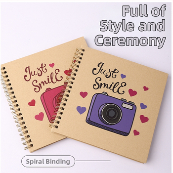 Βιβλίο Καταγραφής Ανάπτυξης Μωρού – DIY Φωτογραφικό Άλμπουμ, Σπειροειδές Δέσιμο, Κάλυμμα από Craft Χαρτί, 20 Σελίδες, Μάρκα Guyoo