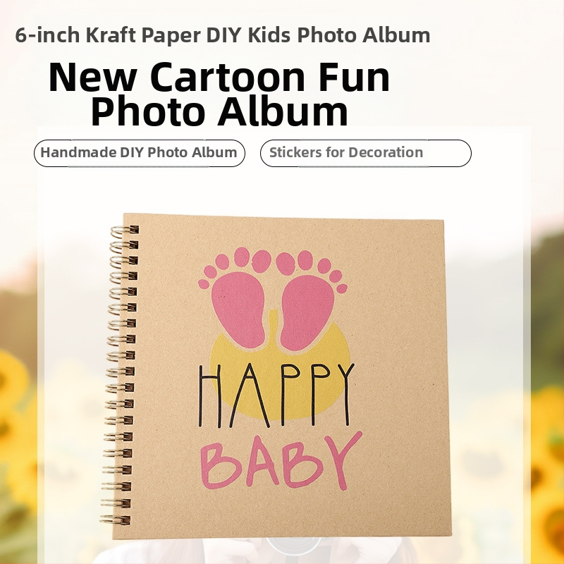 Βιβλίο Καταγραφής Ανάπτυξης Μωρού – DIY Φωτογραφικό Άλμπουμ, Σπειροειδές Δέσιμο, Κάλυμμα από Craft Χαρτί, 20 Σελίδες, Μάρκα Guyoo