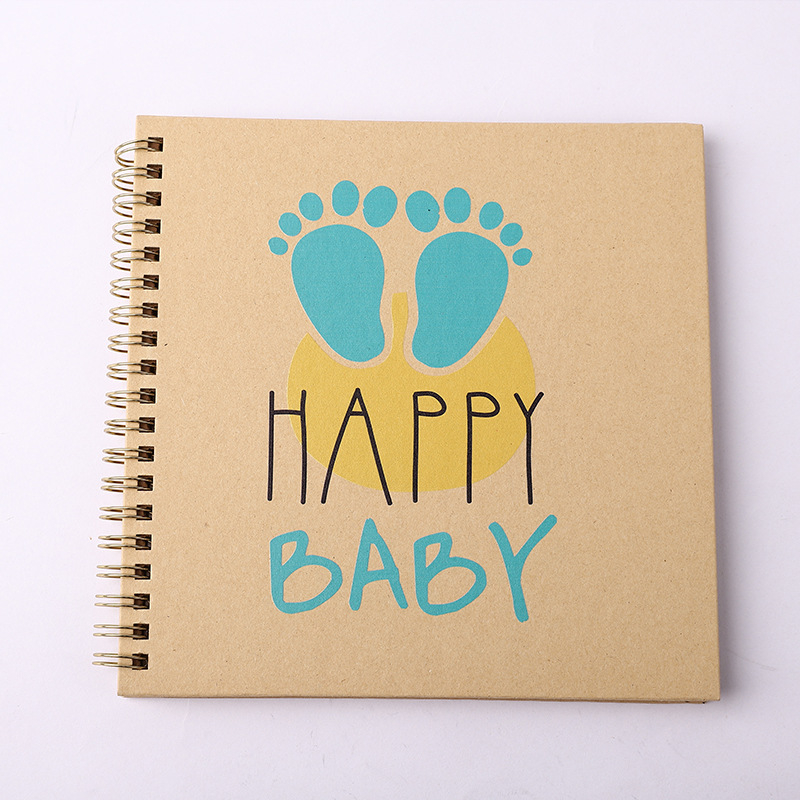 Βιβλίο Καταγραφής Ανάπτυξης Μωρού – DIY Φωτογραφικό Άλμπουμ, Σπειροειδές Δέσιμο, Κάλυμμα από Craft Χαρτί, 20 Σελίδες, Μάρκα Guyoo
