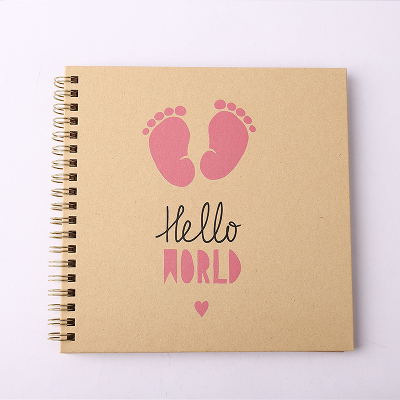 Βιβλίο Καταγραφής Ανάπτυξης Μωρού – DIY Φωτογραφικό Άλμπουμ, Σπειροειδές Δέσιμο, Κάλυμμα από Craft Χαρτί, 20 Σελίδες, Μάρκα Guyoo