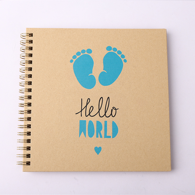 Βιβλίο Καταγραφής Ανάπτυξης Μωρού – DIY Φωτογραφικό Άλμπουμ, Σπειροειδές Δέσιμο, Κάλυμμα από Craft Χαρτί, 20 Σελίδες, Μάρκα Guyoo