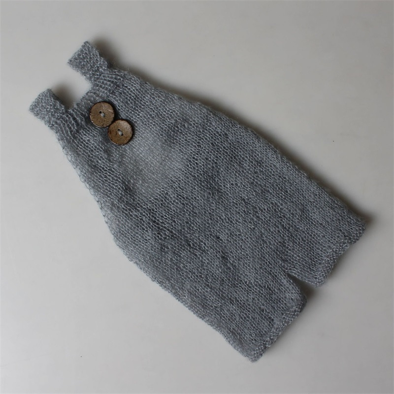 Σετ φωτογράφισης νεογέννητου: πλεκτό ρούχο με ιμάντες σε μορφή αρκούδας από χημική ίνα με 1% ελαστάνη, για φωτογράφηση στο στούντιο (0–80 cm)