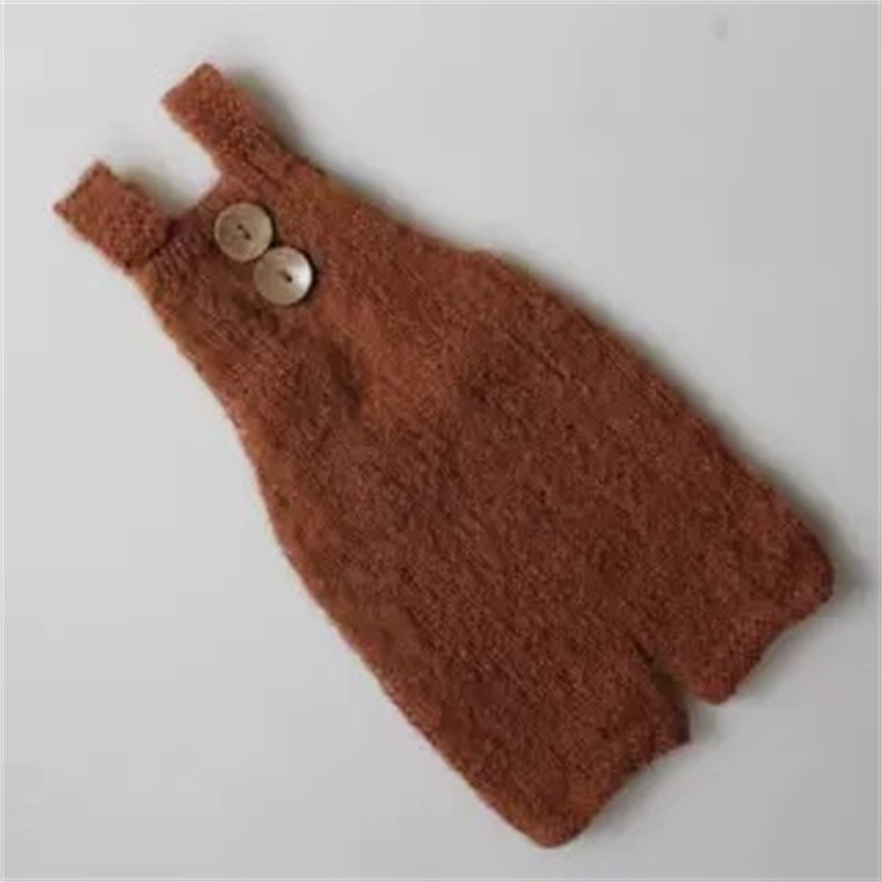 Σετ φωτογράφισης νεογέννητου: πλεκτό ρούχο με ιμάντες σε μορφή αρκούδας από χημική ίνα με 1% ελαστάνη, για φωτογράφηση στο στούντιο (0–80 cm)