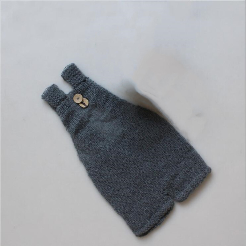 Σετ φωτογράφισης νεογέννητου: πλεκτό ρούχο με ιμάντες σε μορφή αρκούδας από χημική ίνα με 1% ελαστάνη, για φωτογράφηση στο στούντιο (0–80 cm)