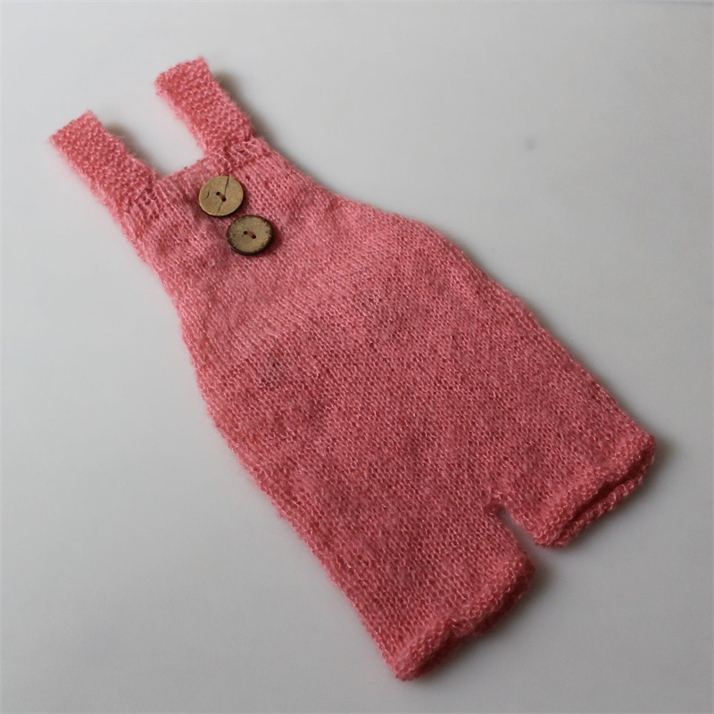 Σετ φωτογράφισης νεογέννητου: πλεκτό ρούχο με ιμάντες σε μορφή αρκούδας από χημική ίνα με 1% ελαστάνη, για φωτογράφηση στο στούντιο (0–80 cm)