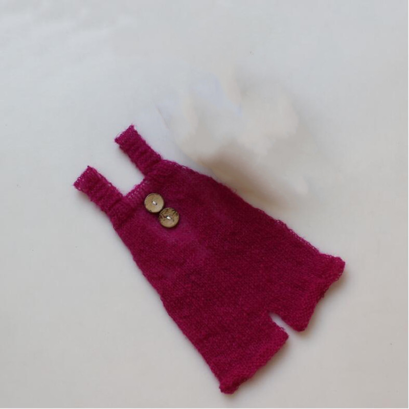 Σετ φωτογράφισης νεογέννητου: πλεκτό ρούχο με ιμάντες σε μορφή αρκούδας από χημική ίνα με 1% ελαστάνη, για φωτογράφηση στο στούντιο (0–80 cm)