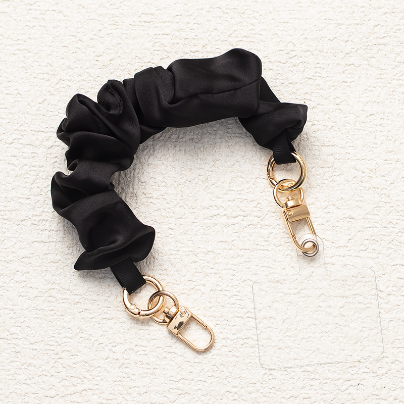 Mobiltelefon nyakpánt dupla kapoccsal, anti-eltűnés, kézzel kötött, poliészter+fém, minta lepke/szitakötő, Instagram-stílus