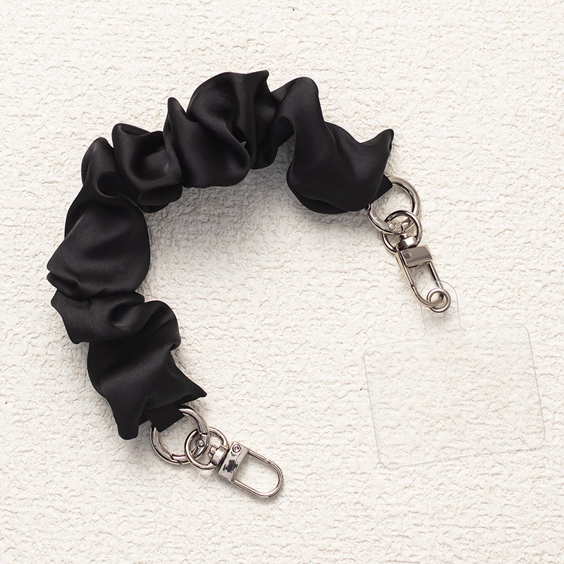 Mobiltelefon nyakpánt dupla kapoccsal, anti-eltűnés, kézzel kötött, poliészter+fém, minta lepke/szitakötő, Instagram-stílus