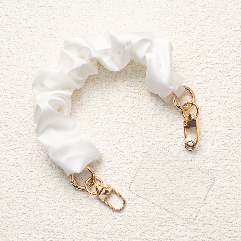 Mobiltelefon nyakpánt dupla kapoccsal, anti-eltűnés, kézzel kötött, poliészter+fém, minta lepke/szitakötő, Instagram-stílus