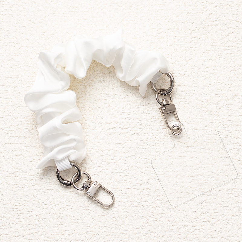 Mobiltelefon nyakpánt dupla kapoccsal, anti-eltűnés, kézzel kötött, poliészter+fém, minta lepke/szitakötő, Instagram-stílus