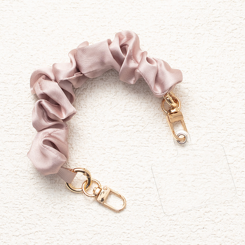 Mobiltelefon nyakpánt dupla kapoccsal, anti-eltűnés, kézzel kötött, poliészter+fém, minta lepke/szitakötő, Instagram-stílus