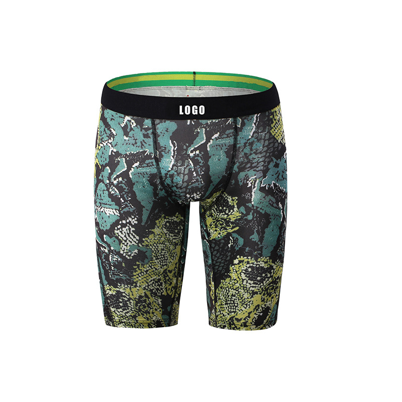 Vyriski kvėpauojantys sportiniai bokseriai su ryklių burnos spaudu, be siūlių, vidutinio juosmens pločio, 90-95% poliesterio su spandeksu