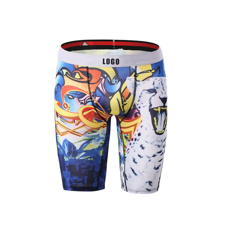 Vyriski kvėpauojantys sportiniai bokseriai su ryklių burnos spaudu, be siūlių, vidutinio juosmens pločio, 90-95% poliesterio su spandeksu