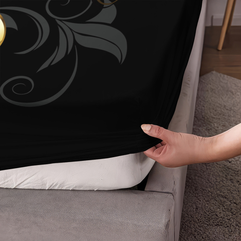 Trys dalių patalynės komplektas su lovos apdaila ir dviem pagalvių užvalkalais, gėlių 3D skaitmeninis spausdinimas, 90gsm cheminis pluoštas