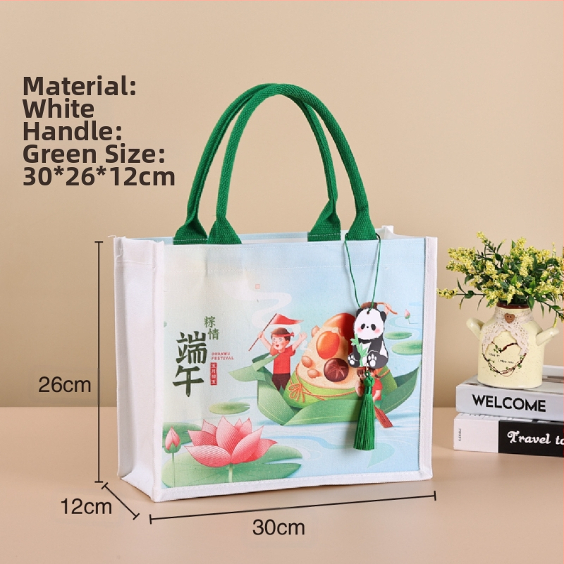 Dovanų įpakavimo krepšys su laminuota drobe; aplinkai draugiškas poliesterio ir medvilnės mišinys; logotipo spauda prieinama; spausdinimo metodai: serigrafinė spausda, mašininė spausda, skaitmeninė spausda, šilumos pernešimas