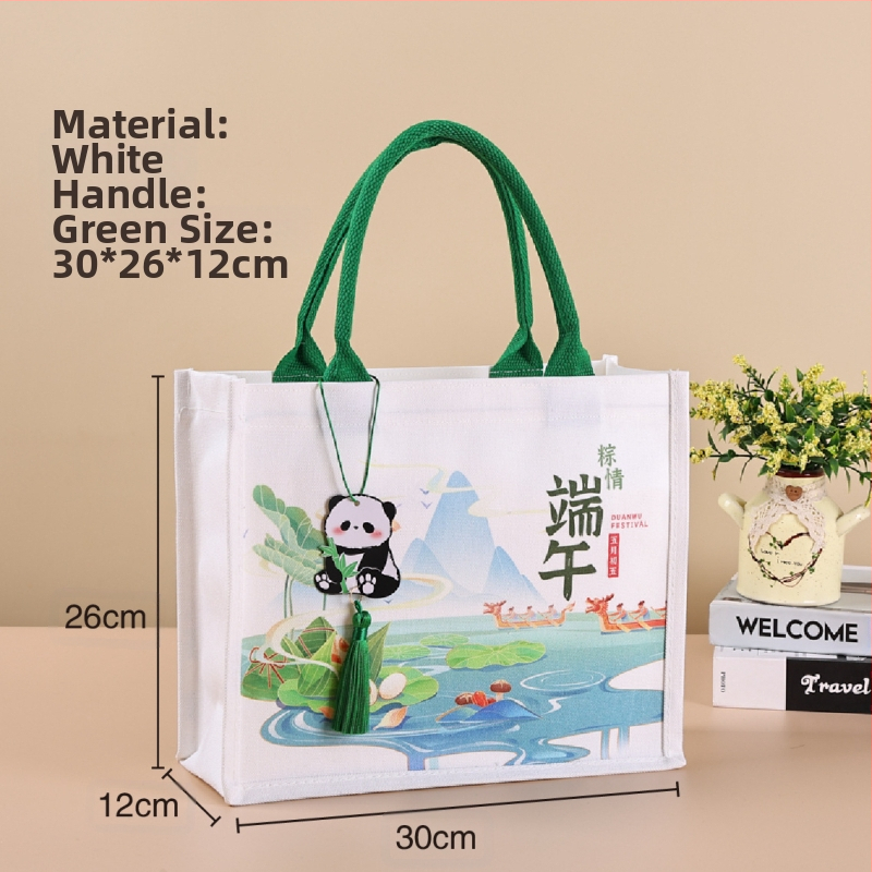 Dovanų įpakavimo krepšys su laminuota drobe; aplinkai draugiškas poliesterio ir medvilnės mišinys; logotipo spauda prieinama; spausdinimo metodai: serigrafinė spausda, mašininė spausda, skaitmeninė spausda, šilumos pernešimas