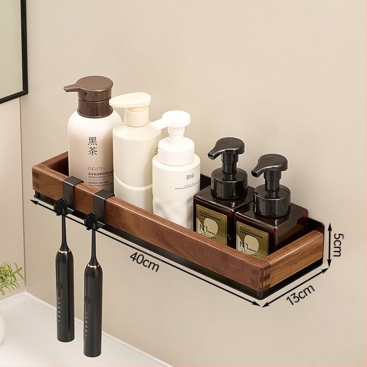 Sieninis vonios laikiklis iš kosminio aliuminio su dažytu paviršiumi, vieno lygio, šiuolaikinis minimalistinis stilius, apkrovos gebėjimas apie 15 kg