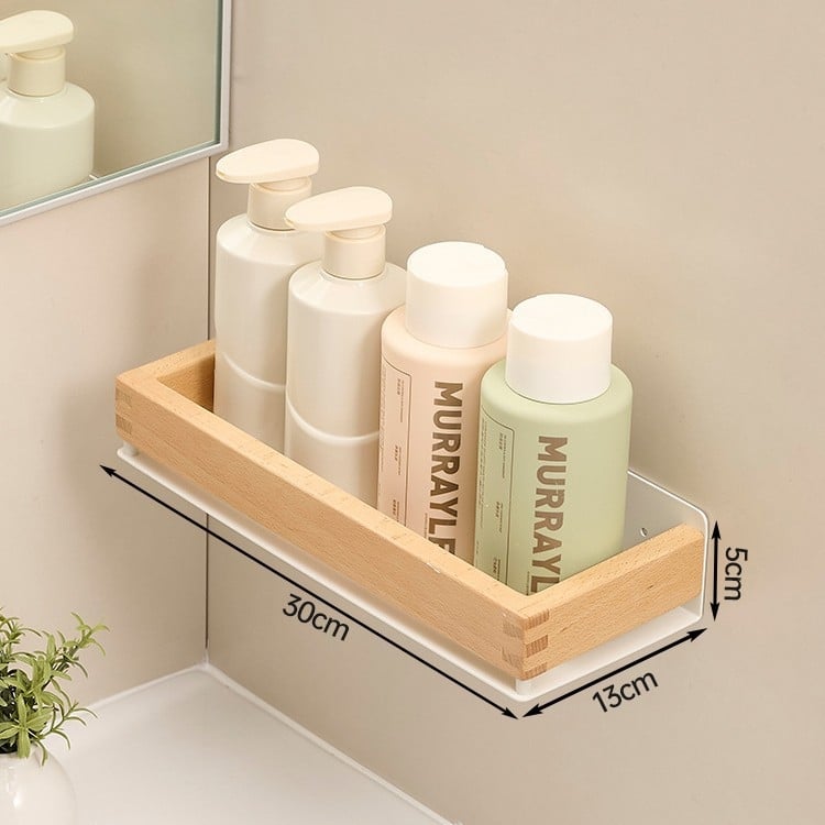 Sieninis vonios laikiklis iš kosminio aliuminio su dažytu paviršiumi, vieno lygio, šiuolaikinis minimalistinis stilius, apkrovos gebėjimas apie 15 kg