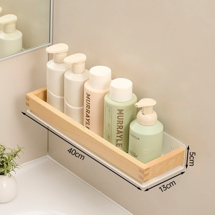 Sieninis vonios laikiklis iš kosminio aliuminio su dažytu paviršiumi, vieno lygio, šiuolaikinis minimalistinis stilius, apkrovos gebėjimas apie 15 kg